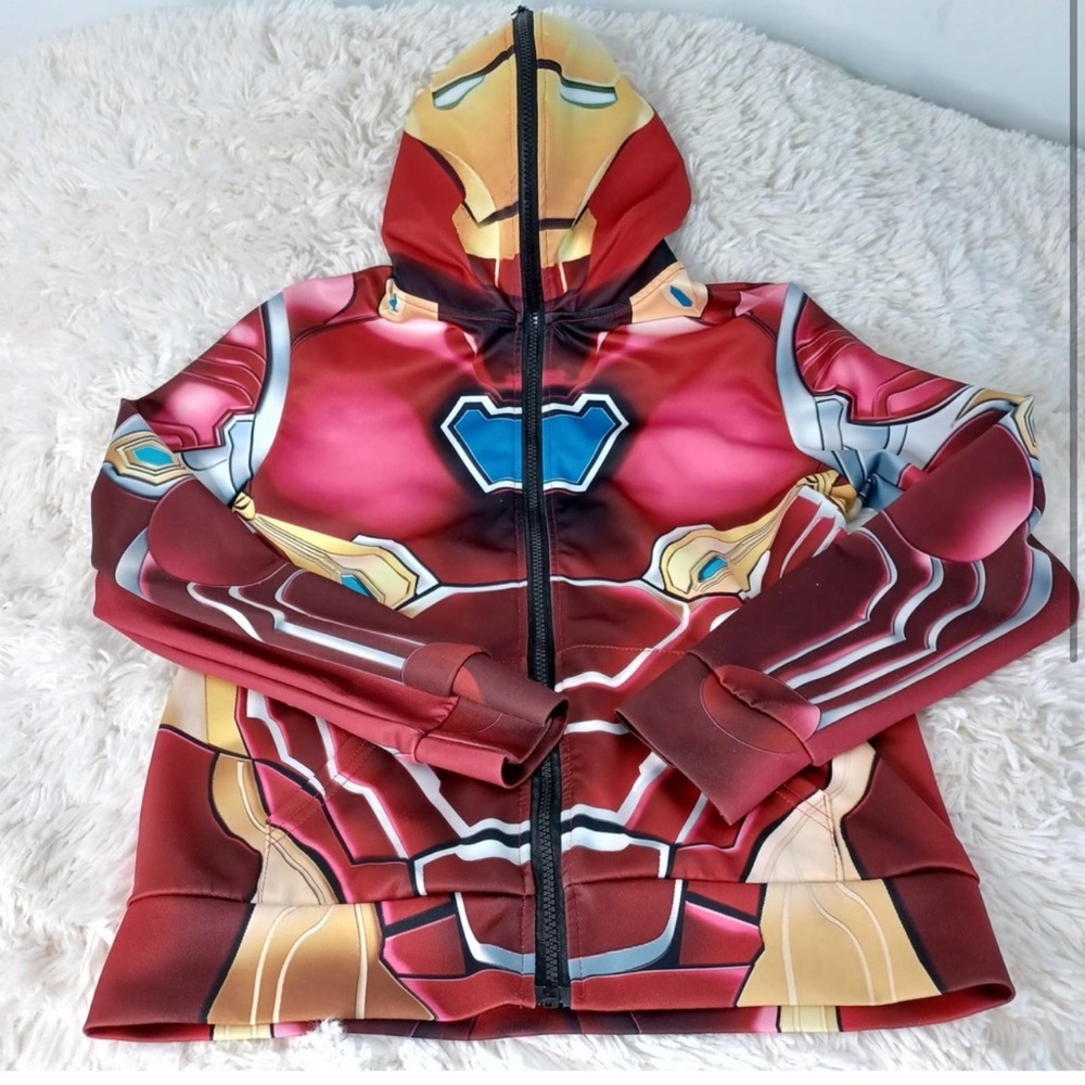 Superhero Iron Man Hoodies Kids Sweatshirt Boy's Hooded Jacket L